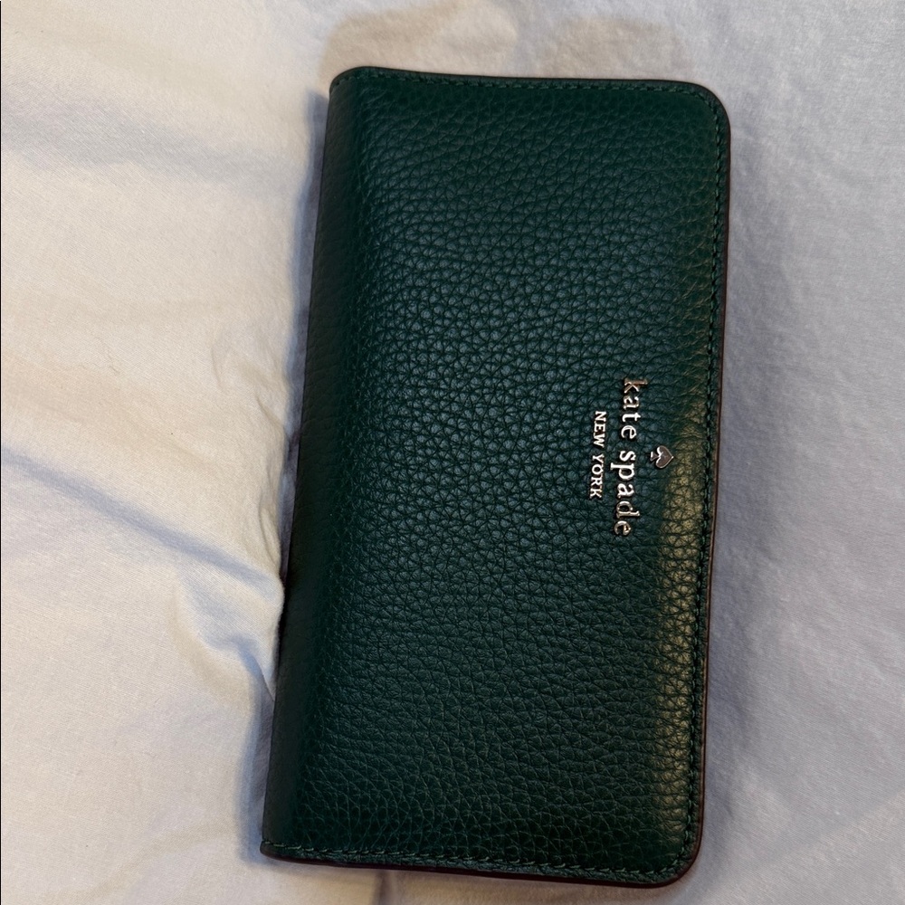 Kate Spade Green Leather Wallet with Gold Logo green